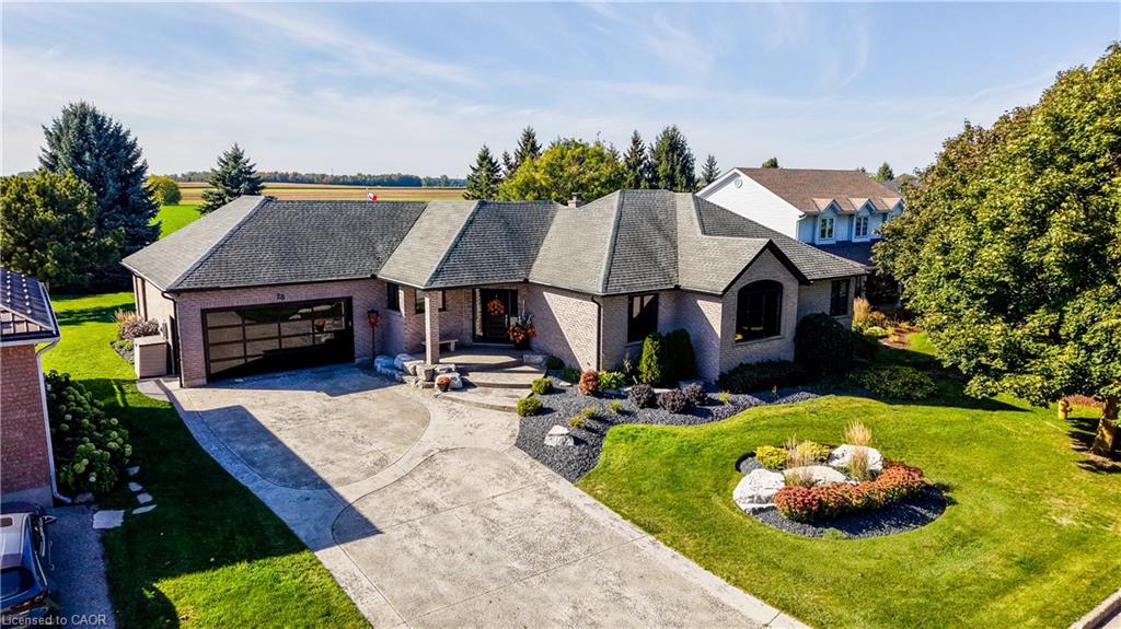 Aerial of executive home on country lot
